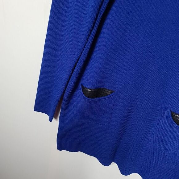 AGB Tunic Blue Long Sleeve Ripple With Pockets - Picture 7 of 14